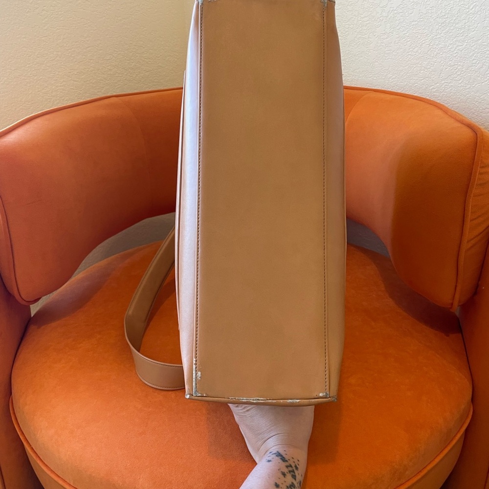 Dagne Dover Tan Leather Tote Shoulder Bag - Picture 3 of 12